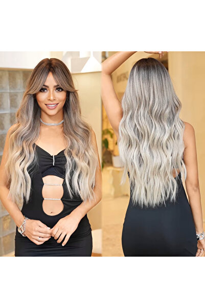 REMY HAİR Kumral Sombreli Platin Dalgalı Peruk