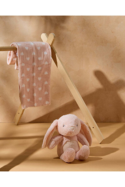 REDTAG طقم هدايا للأطفال مكون من قطعتين، أرنب وردي مع بطانية