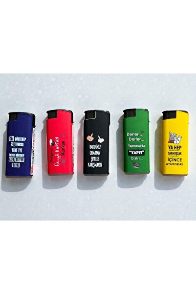 Saatistan Rüzgarda Sönmeyen Turbo Jet Çakmak 5'li Set, Güçlü ve Şık Tasarım