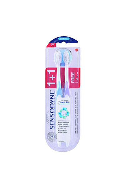 Sensodyne فرشاة أسنان ناعمة زرقاء وبنفسجية متطورة للحماية الكاملة، قطعتان