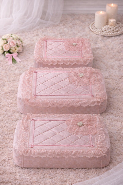 Hig Store 3-Piece Brooch and Pearl French Guipure Dowry Bundle Promise Engage...