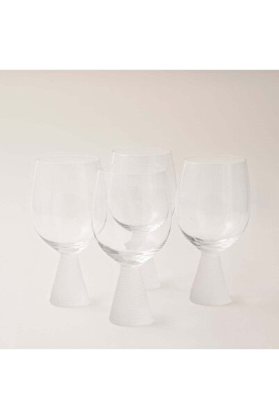 LA MESA 4 pcs juice glass cup ribbed with frosted bottom