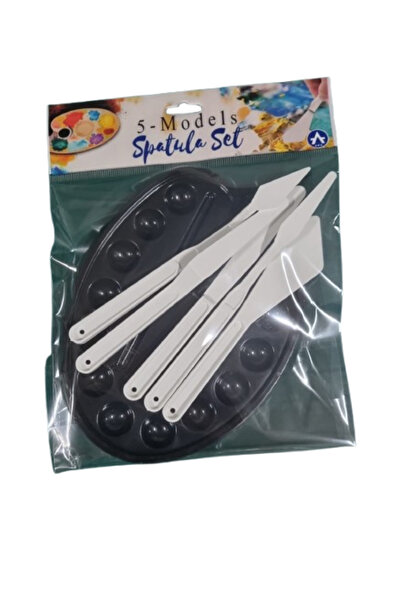 Ark 5'li Sanatçı Resim Spatula & Palet Seti Profesyonel Doku ve Karıştırma