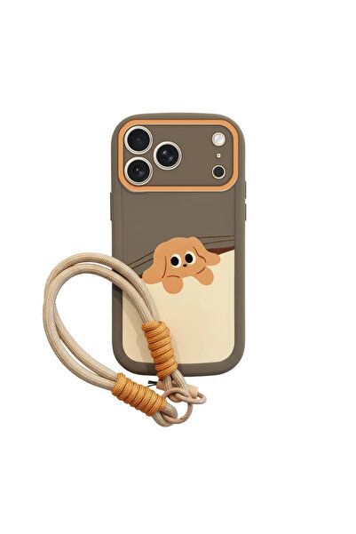 Zebana iPhone 17 Pro Max Uyumlu Kılıf El Bilekli Cat and Puppy Silikon Kılıf