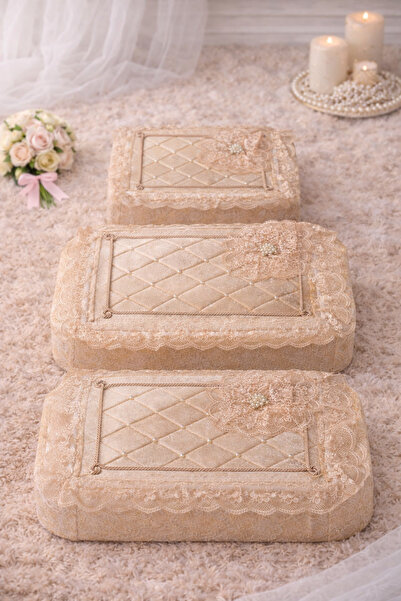 Hig Store Σετ 3 τεμαχίων με καρφίτσες και πέρλες, Γαλλικό Γκιπούρ, Πακέτο Προ...