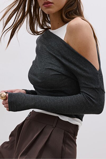 Stradivarius Çift asimetrik t-shirt