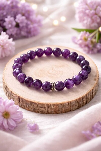 best bioenerji taş terapi Amethyst & 8 mm Natural Stone Bracelet