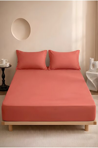 miar home perde tekstil 100% Cotton Elastic Sheet Set – 2 Flounce Pillowcases