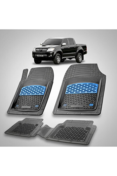 TEAMCAR Πατάκια αυτοκινήτου συμβατά με Toyota Hilux VII (2005-2015) Μπλε