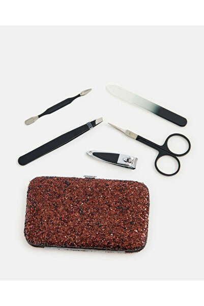 REDTAG طقم مانيكير نسائي أسود وفضي (5 قطع)