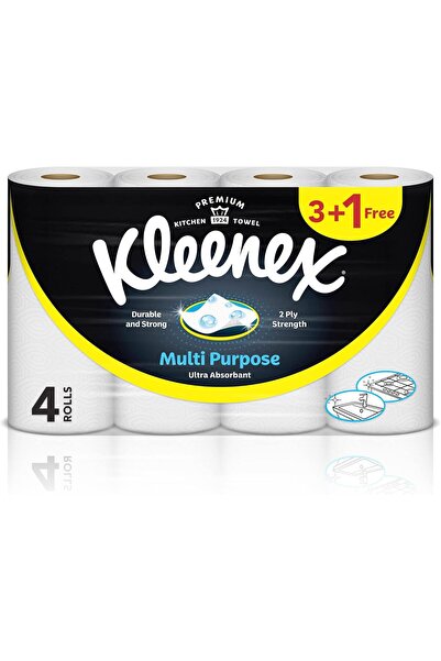 Kleenex مناشف فيفا متعددة الأغراض - عبوة من 4 لفات، 90 ورقة
