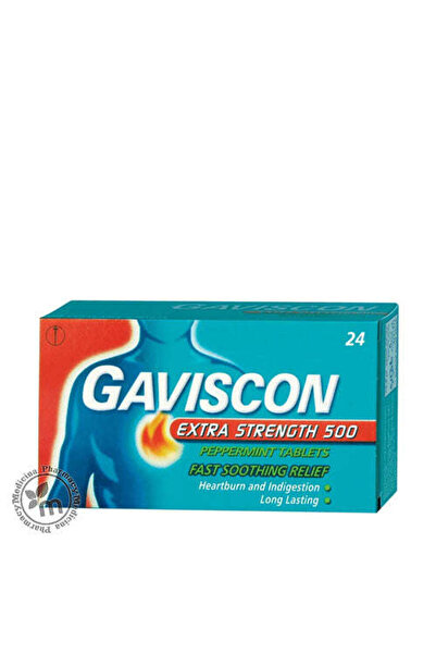 Gaviscon Peppermint 500mg Chewable Tablets, 24 Tablets