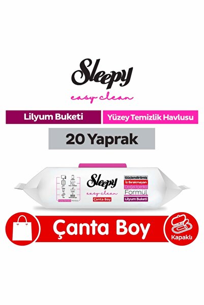 Sleepy Easy Clean Lilyum Buketi Yüzey Temizlik Havlusu Çanta Boy 20 Yaprak