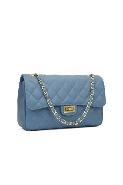 Posete Fagaras Mini Ruby Leather Purse - Light Blue, Casual Bag Made of Genui...