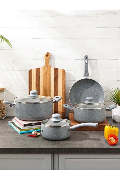 Pentola 7-Piece Granite Cookware Set Grey 24x11cm