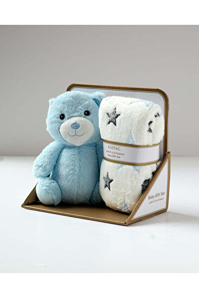REDTAG Blue Bear With Blanket Gift Set (2 Piece)