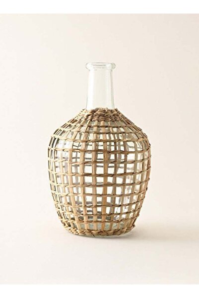 homez Glass Vase With Woven Grass 15.5*15.5*25Cm
