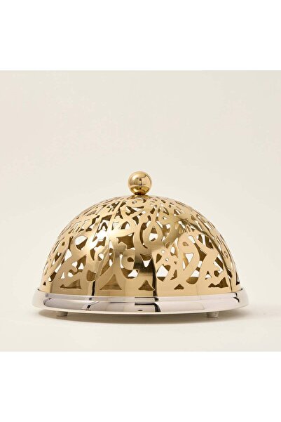 LA MESA Caligraphy Dome Cake Stand Nickel Plated