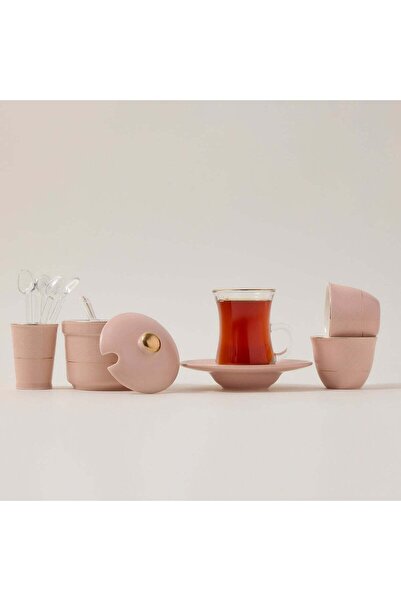 Generic Zukhroof 28Pc Porcelain Tc Set Pink Serve 6