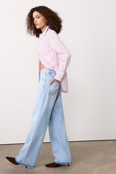 Stradivarius D91 Düşük Bel Geniş Paça Jean