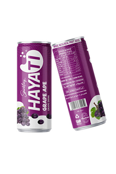 HAYATI مشروب العنب الفوار 250 مل، (24 عبوة × 2)