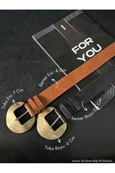 Fiori 2-Pack Faux Leather Oval Buckle Women's Trouser Belt, Jacket Belt, Shir...