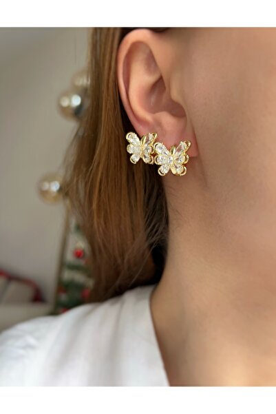 ToffyStore أقراط فراشة كبيرة فاخرة