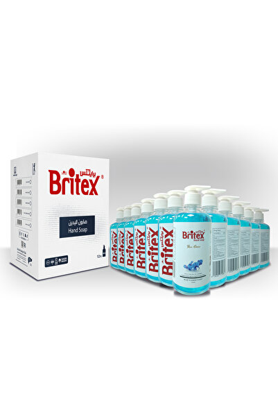 Britex 12 عبوة من سائل غسيل اليدين برائحة الزهور الزرقاء 500 مل