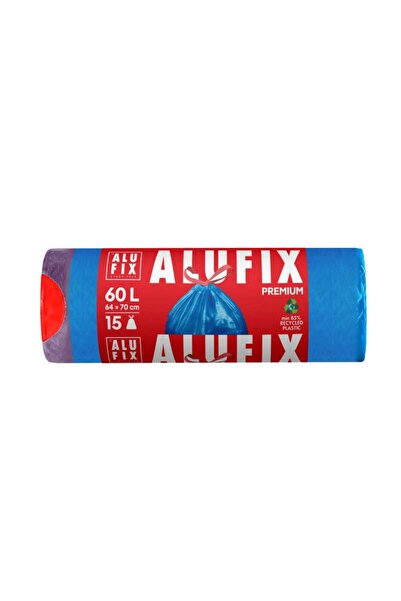 alufix Saci de gunoi cu bandă adezivă 60 L 64 x 70 cm LDPE albaștri 15 buc/rolă