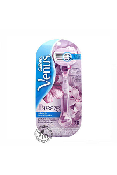 Gillette Venus Comfort glide Breeze Women’s Razor Handle + 2 Gel Bar Blade Re...