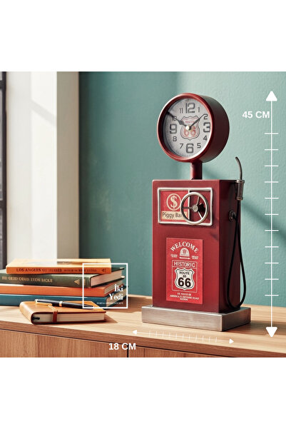 İki Yedi Konsept RK66 Retro Route 66 Masa Üstü Saat Benzin Pompası Tasarımlı ...