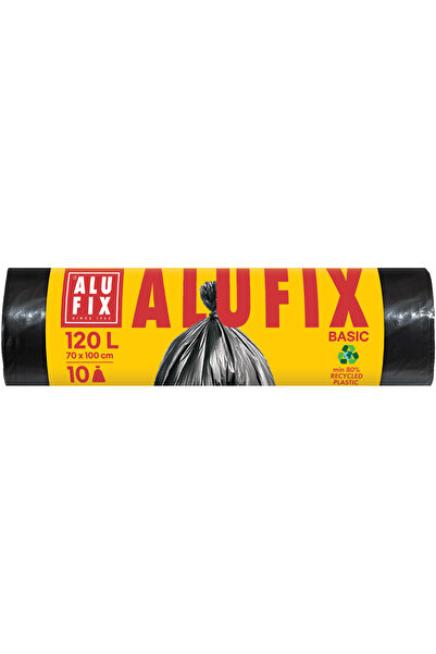 alufix Saci de gunoi 120 L 70 x 100 cm HDPE negri Economy 10 buc/rolă