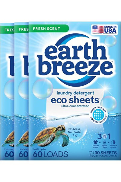 Earth Breeze - Laundry Detergent Sheets - Fresh Scent - No Plastic Jug (180 L...