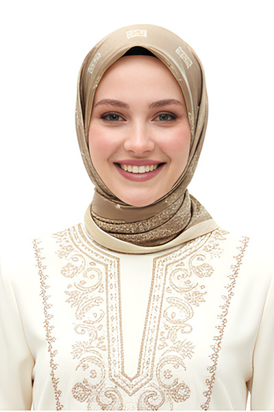 levamor eşarp şal LEVAMOR Kadın İpek ve Bambu Karışımlı Kristal Eşarp Vizon