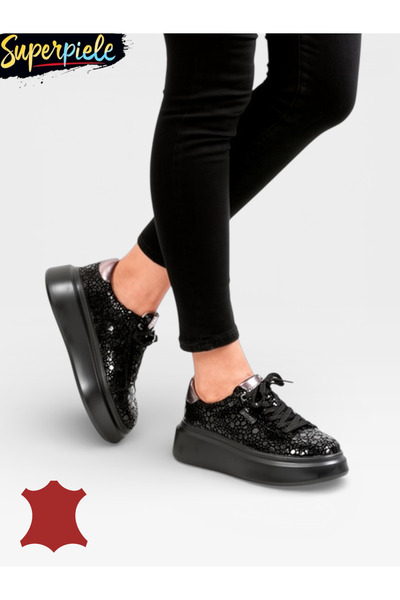 ANGEL BLUE Women's casual shoes made of genuine suede leather with a glossy p...