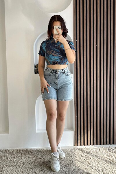 Noa&Noa Snow Washed Denim Shorts - Blue Blue