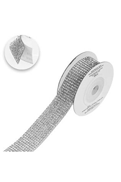 SHOPIENS Bandă adezivă cu strasuri argintii 1 m x 2 cm