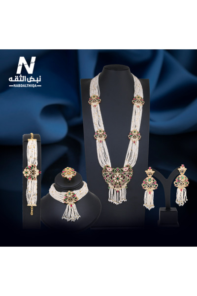 Nabd Althiqa طقم لولو النسائي من اللؤلؤ المطلي بالزركون