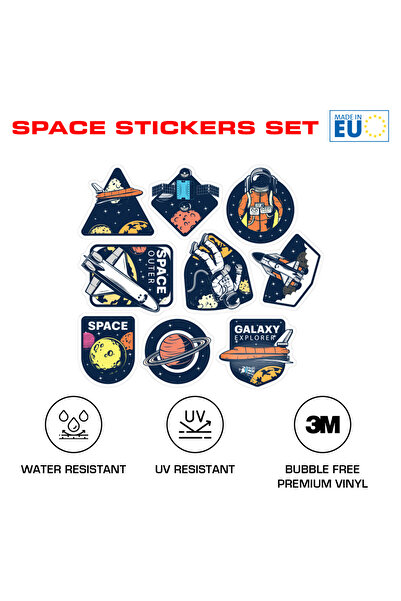 ACME LABS Set Stickere Spatiu Cosmos - Astronaut, Satelit, Vinil Premium 3M, ...