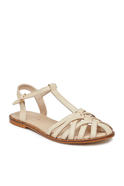 Tergan Bej Hakiki Deri Kadın Sandalet - K25Y1SN68076-A25