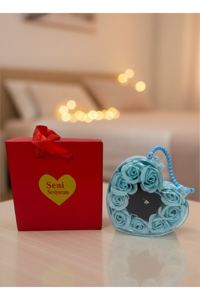 Seni Seviyorum Kalpli & Güllü Hediyelik Sevgililer Gününe Özel