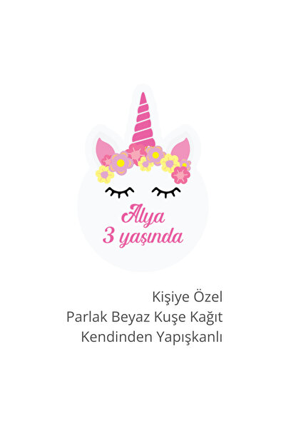 ST Design Kişiye Özel İsimli Doğum Günü Etiketi, Kendinden Yapışkanlı Babysho...