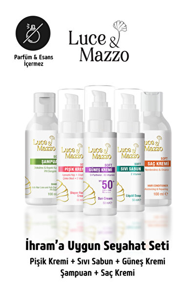 Luce & Mazzo Kokusuz İhrama Uygun 5 li Seyahat Seti