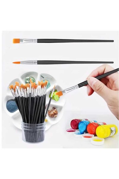ÇEÇEN HOME مجموعة فرش رسم مكونة من 4 قطع، مجموعة فرش ذات طرف مسطح، فرشاة ألوان مائية، فرشاة ألوان زيتية، فرشاة رسم (رقم 0)