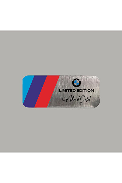 CRF Kişiye Özel BMW M Logolu Limited Edition Metal Etiket 3x7 cm Arkası Yapış...