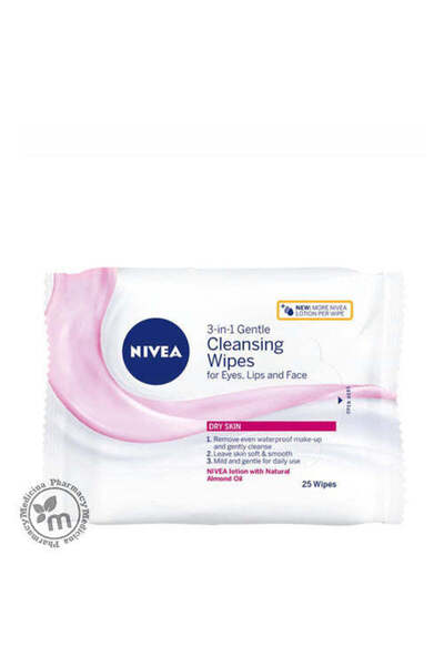 NIVEA Biodegradable Micellar Wipes with Rose Water for All Skin Types, 25 wipes