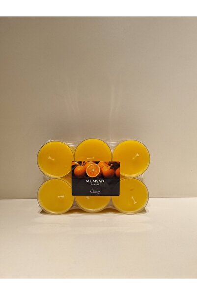 MUM MUMSAN Portakal Kokulu Tealight Mum Seti – 12’lı Paket | Rahatlatıcı Aroma
