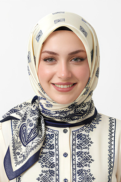 levamor eşarp şal LEVAMOR Kadın İpek ve Bambu Karışımlı Kristal Eşarp Ekru-Laci