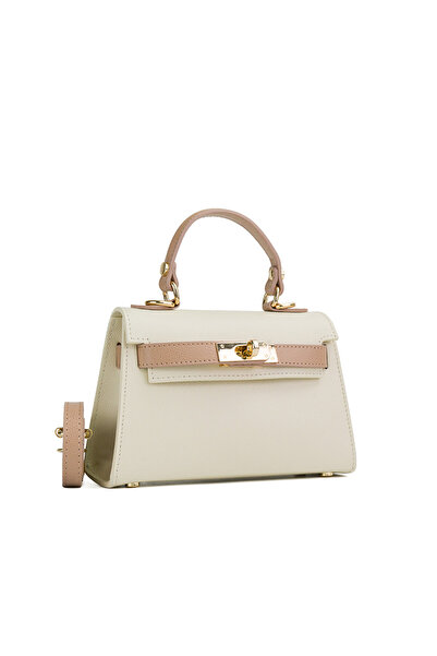 Posete Fagaras Thea Baby Leather Purse - Beige - Powder Pink, Casual Bag Made...
