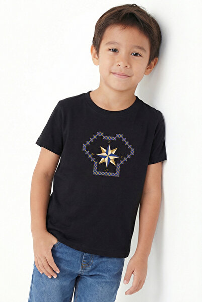 Modmey Παιδικό μπλουζάκι με στάμπα και κοντά μανίκια για αγόρια B3